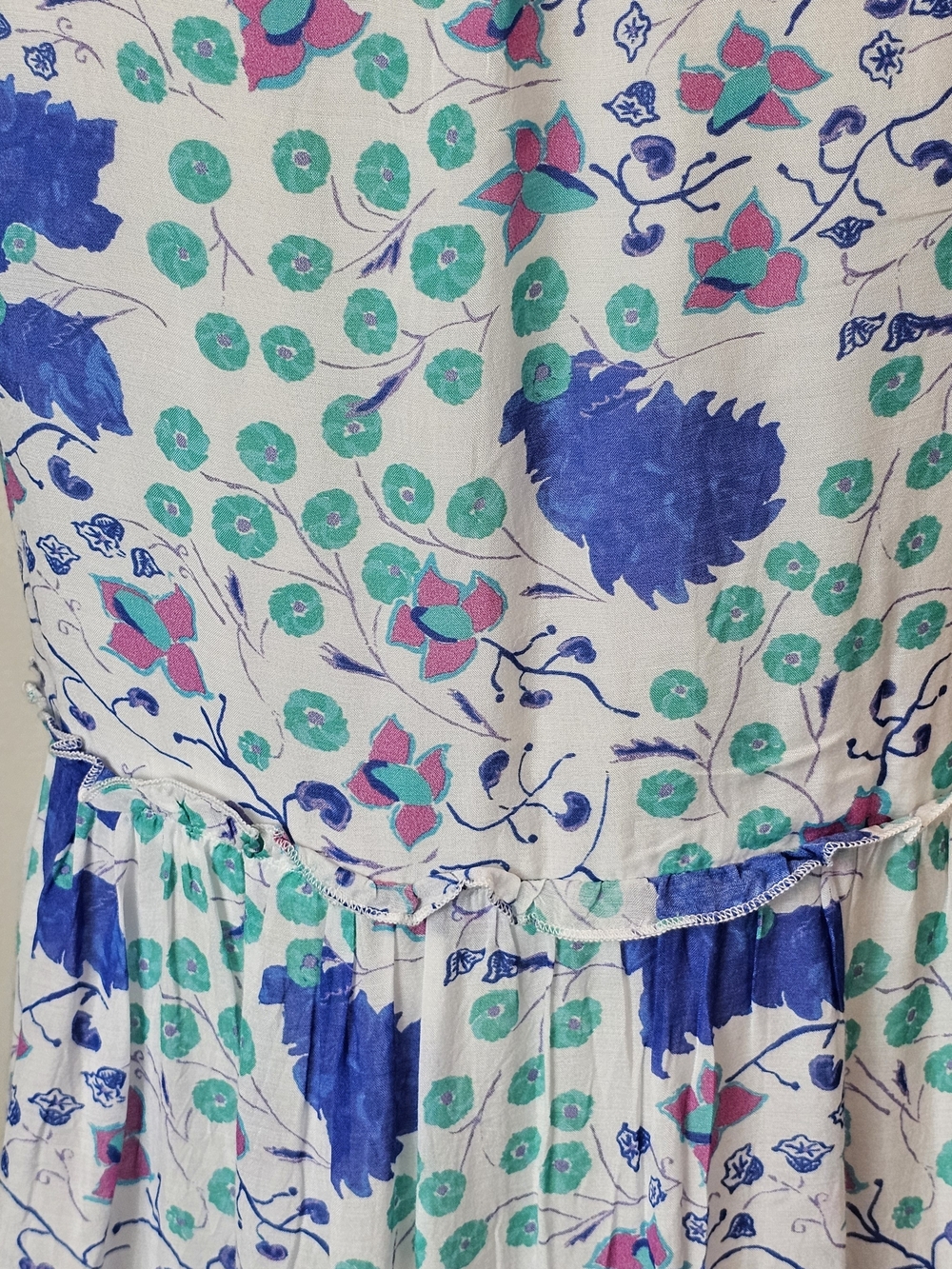Oliphant Tiered Floral Midi Dress Size M 100% Cotton Silk Blend Floral Boho - Picture 12 of 13